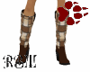 Brown Patchwork Boots