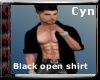 Black open shirt