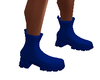 Blue wedge boot
