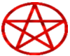 SM RED WICCA PENTAGRAM