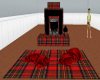 RED PLAID FIREPLACE