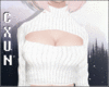 White Open Chest Sweater