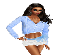 Blue Silk Scarf Skort