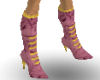 pink boots w/gold trim