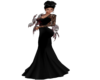 Black dress+red flowerUA