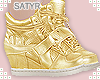Gold Wedge Sneakers