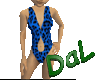Blue leopard swim suit