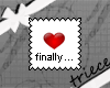 {T} finally heart stamp