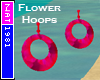Hot Pink Flower Hoops