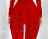 Red Beaded Pants Suit