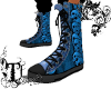 djx skull boots blue