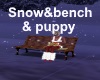 [BD]snow&bench&puppy
