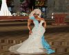 White/Blue Wedding Dress
