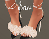 Eggshell furry Heels