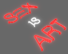 !V Sx Is Art 3D Red Neon
