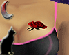 Red rose breast tattoo