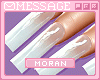 M| Long White Nails