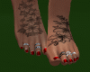 tropical tat feet red 