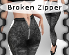 Broken Zipper Jeans Dark