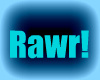 Rawr head sign in blue