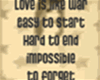 Love Is like war sticker