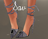 Silver Jeweled Heels