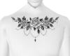 floral chain chest tat