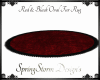 Red & Black Oval Fur Rug