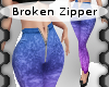 Broken Zipper Jeans Sky