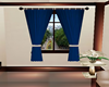 Blue Curtain Window