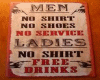 Free Drinks Sign