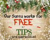 free santa tips sign