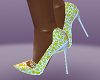 yellow print heels