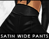 - satin pants . black -