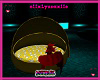furry bigg egg bed gold