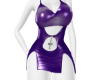 purple leather dress