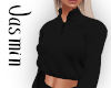 J. Crop Hoodie Black