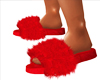 RED FUZZY SLIPPERS