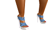 Blue flower heels