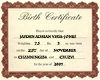 Jayden Birth Certificate