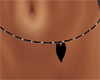 Black heart belly chain