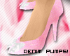 *S* Pink Denim Pumps