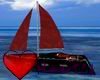 red & black yacht