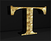 T Letter Black Gold