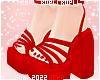 $K Red Chunky Heels