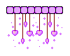 Hanging Purple Hearts