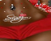 RED WHITE BELLY PIERCING