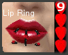 J9~Red Pearl Lip Ring