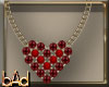 Red Pearl Heart Necklace