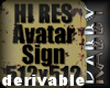 Hi Res Avatar Sign